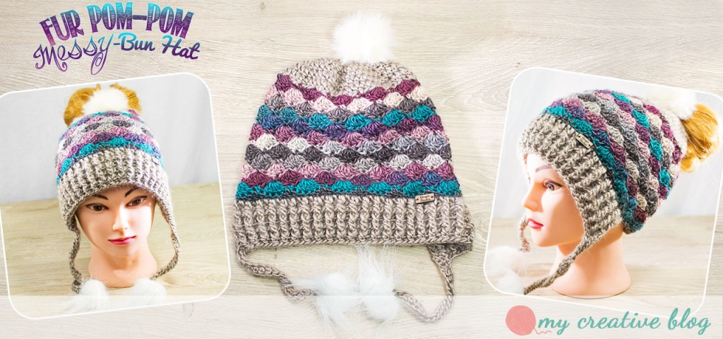 Fur Pom-Pom Messy-bun Hat