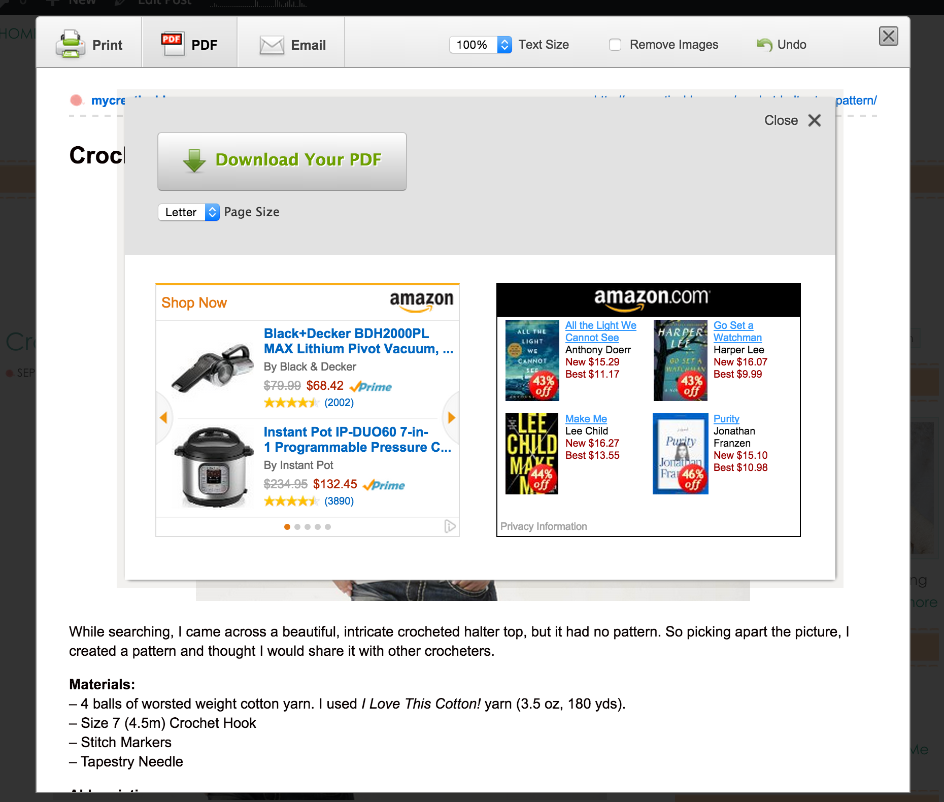 How to Create a PDF from a Blog Post Pattern – My Creative Blog